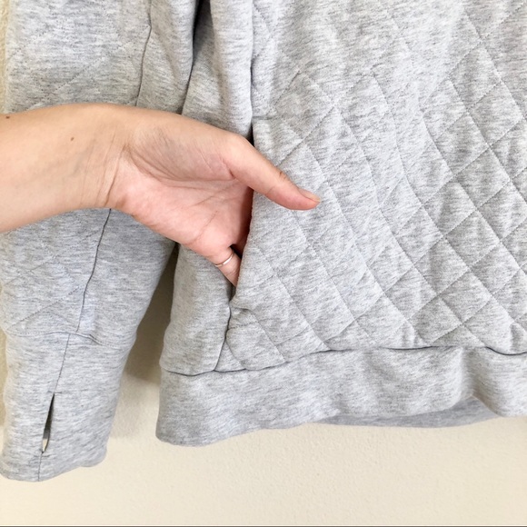 LULULEMON Quilted Half Zip Pullover Sweatshirt in Heathered Vapor Grey - Picture 10 of 12